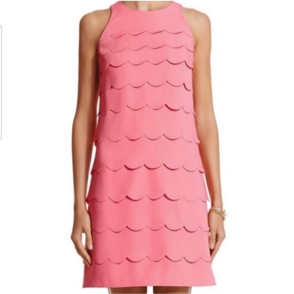 WHBM Pink Scalloped Sleeveless Dress - Picture 2 of 8